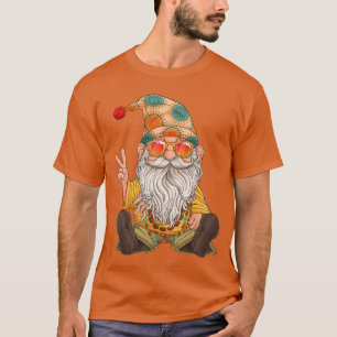 Camiseta Gnomo Hippie Engraçado Sinal de Paz Gnomos Amantes