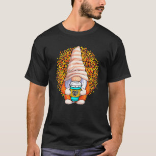Camiseta Gnomo Leopardo Folha de Outono Café de Outono Enfe