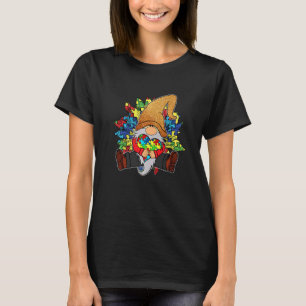 Camiseta Gnomo Leopardo Segurando Peças de Quebra-Cabeça Co