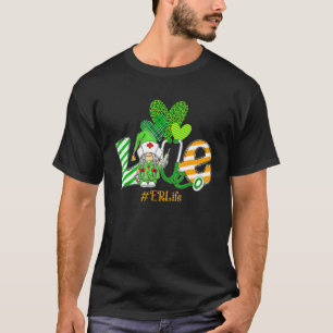 Camiseta Gnomo Love Er Enfermeira Stethoscope Shamrock Rua