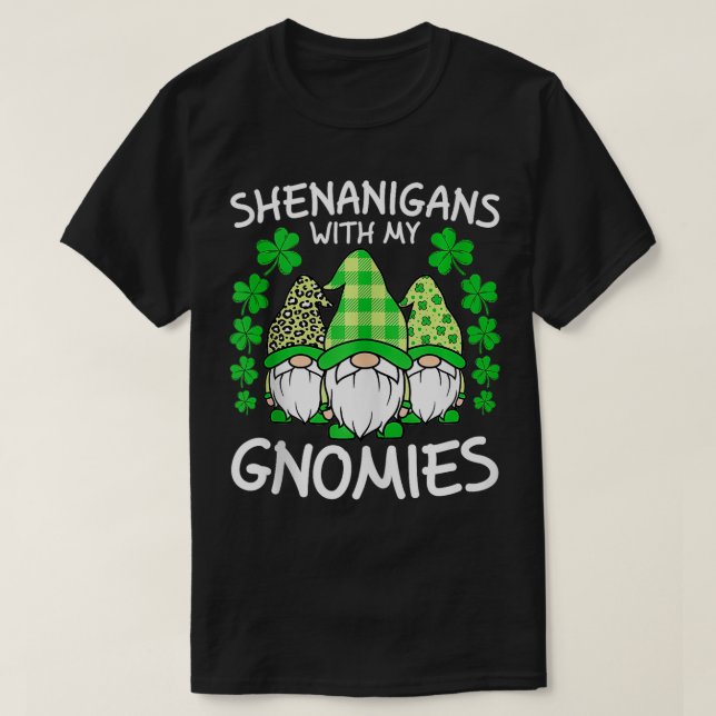 Camiseta Gnomo Lover Shenanigans Com Meus Gnomos St Patrick (Frente do Design)