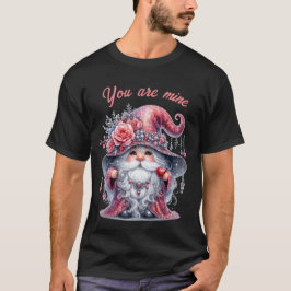 Camiseta Gnomo namorados vermelho-prateado elegante