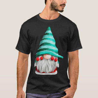 Camiseta Gnomo Natal com Chapéu e Barba Vermelho Pré