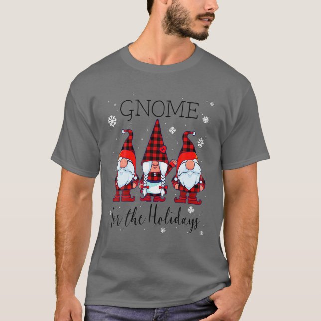 Camiseta Gnomo para a Xadrez de Buffalo 3 Gnomos Chri (Frente)