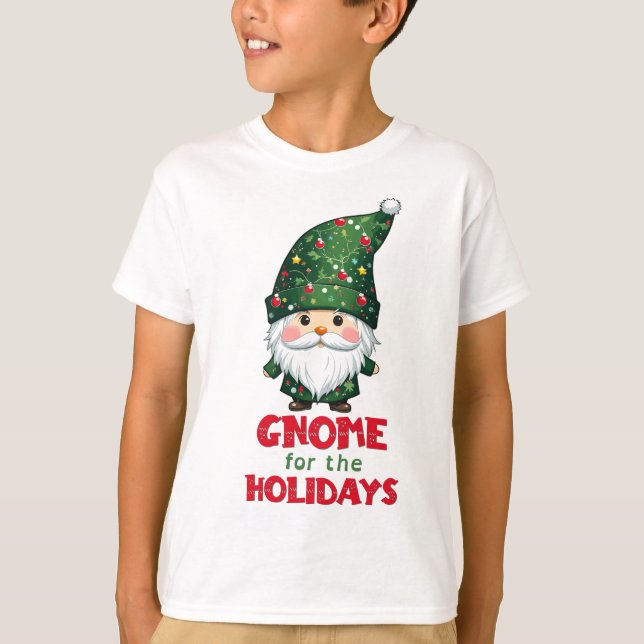 Camiseta Gnomo Para Os Feriados Feliz E Adorável Natal (Frente)