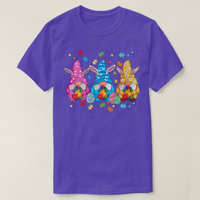 Camiseta Gnomo Quebra-cabeça Coelho de Ovos Eas de Sensibil (Frente do Design)
