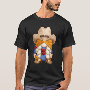 Camiseta Gnomo Rodeo Com Chapéu Ocidental Para A Melhor Gar