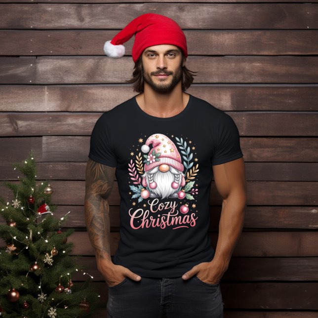 Camiseta Gnomo Rosa Bonito de Natal (Criador carregado)