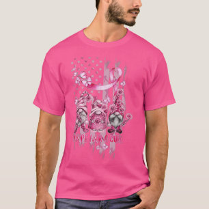 Camiseta Gnomo rosa-claro EUA Sinalizador Sensibilização pa