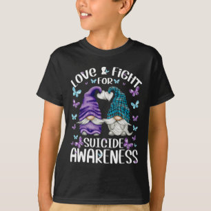Camiseta Gnomo Roxo Com Padrão De Borboleta Cuta Suicídio A