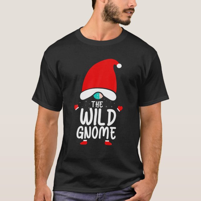Camiseta Gnomo Selvagem Engraçado Feliz Natal Pajama Matchi (Frente)