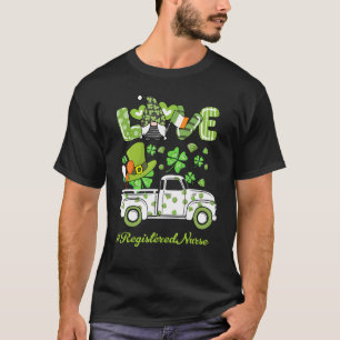Camiseta Gnomo Shamrock Truck Love Registered Nurse Rua Pat