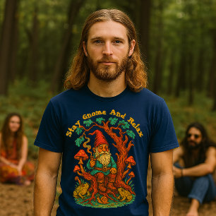 Camiseta Gnomo sobre Arte Psicedélica Retrora da Árvore Ana