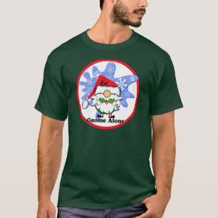 Camiseta Gnomo Sozinho Engraçado Filme de Natal Parody Red 