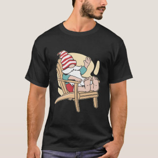 Camiseta Gnomo tomando banho de sol para crianças