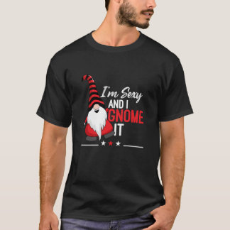 Camiseta Gnomo Vermelho Eu Sou Sexy E Eu Gnomo Isso Juro