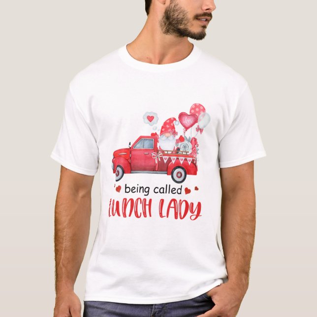 Camiseta Gnomo Vintage Truck Love Sunch Lady Valentin (Frente)