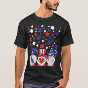 Camiseta Gnomos 4 De Julho Vermelho Branco E Azul