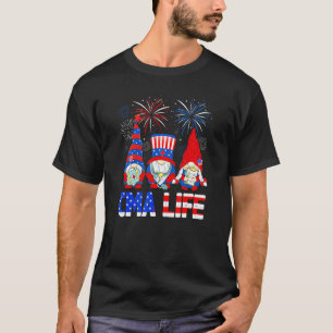 Camiseta Gnomos Americano Cma Vida Enfermeira Estetoscópio