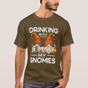 Camiseta Gnomos Bourbon Engraçado Para Homens - Bebendo Do