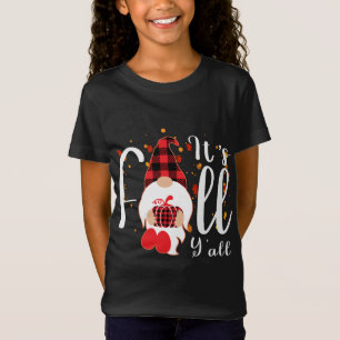 Camiseta Gnomos Buffalo Xadrez Vermelha Pumpkin É outono Y'