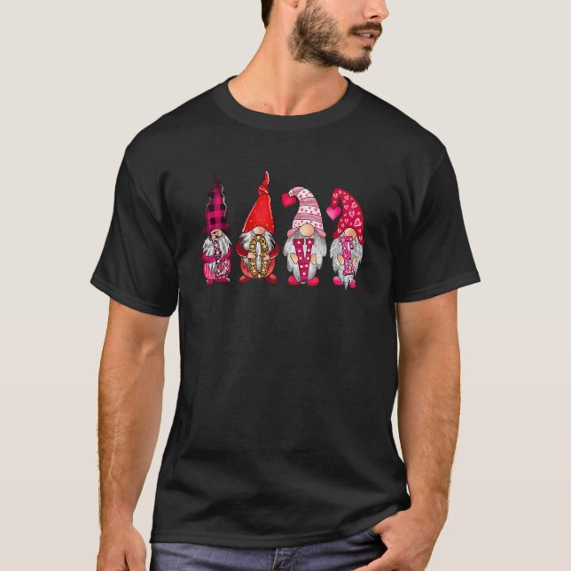 Camiseta Gnomos Cachorros Segurando Traços De Dia de os nam (Frente)