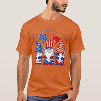 Camiseta Gnomos Celebrando Independência Dia 4 De Julho Pa