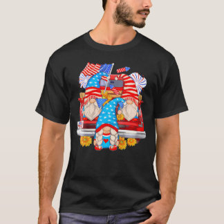 Camiseta Gnomos Com Bandeira Da América De Caminhão 4 De Ju