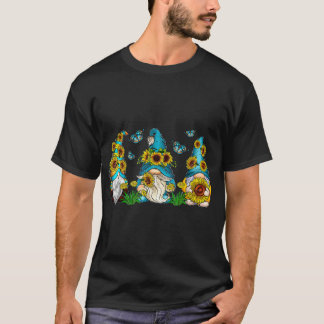 Camiseta Gnomos Com Borboleta Flor De Girassol Jardinagem