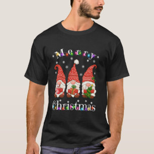 Camiseta Gnomos Cons Felizes Família Luz de Natal Gnomo Xma