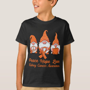 Camiseta Gnomos cúpulos apoiam Câncer de rim de fita laranj