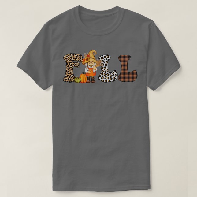 Camiseta Gnomos Cutes De Leopardo Caem Dons De Ação De Graç (Frente do Design)