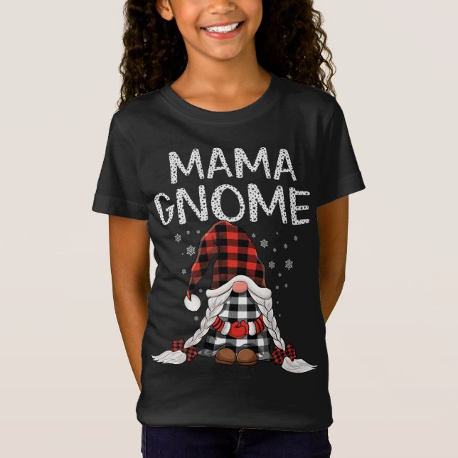 Camiseta Gnomos da Mama Bonita verificam padrão de Xadrez v (Frente)