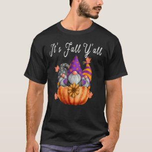 Camiseta Gnomos das Halloween Cai o outono da Abóbora