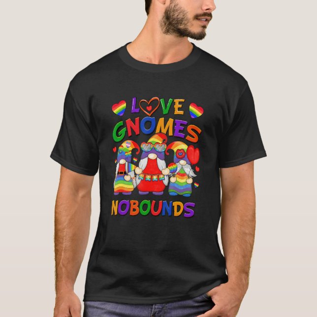 Camiseta Gnomos de Amor Sem Limites Comunidade LGBT Orgulho (Frente)
