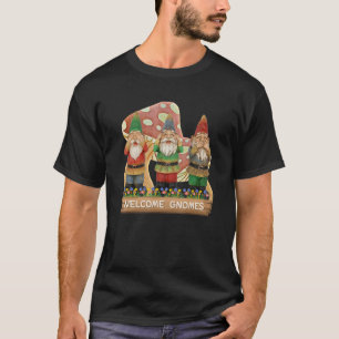 Camiseta Gnomos de boas-vindas Não Ouvem Mau Sem Mau
