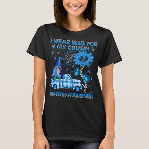 Camiseta Gnomos De Caminhão Eu Visto Azul Para Minha Diabet