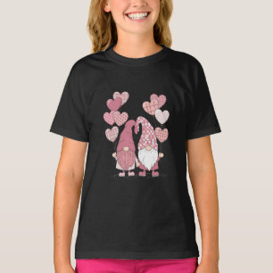 Camiseta Gnomos de Coração de Xadrez Búfalo Rosa Dia dos Na