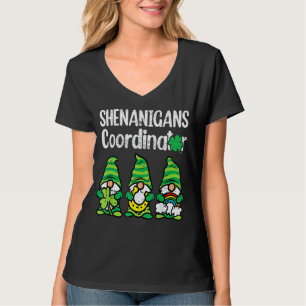 Camiseta Gnomos de Dia de São Patrício Coordenador Shenanig