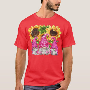 Camiseta Gnomos De Girassol Amarelo Para Mulheres Roxo