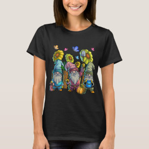 Camiseta Gnomos de Jardim Bonitos com Jardim dos Girassóis