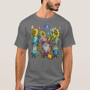 Camiseta Gnomos de Jardim Bonitos com Jardim dos Girassóis