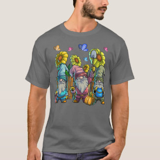 Camiseta Gnomos de Jardim Bonitos com Jardim dos Girassóis