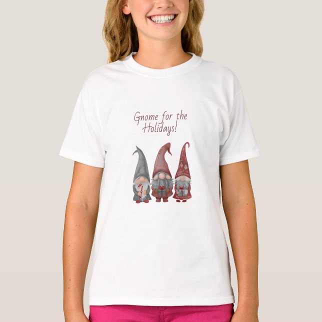 Camiseta Gnomos de Natal Adoráveis com Feliz Natal (Frente)