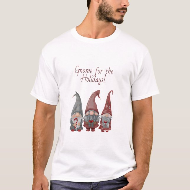Camiseta Gnomos de Natal Adoráveis com Feliz Natal (Frente)