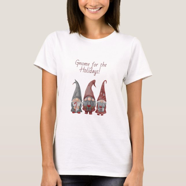 Camiseta Gnomos de Natal Adoráveis com Feliz Natal (Frente)