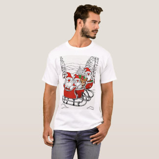 Camiseta Gnomos de Natal com Sleigh e Reindeer - Festivos