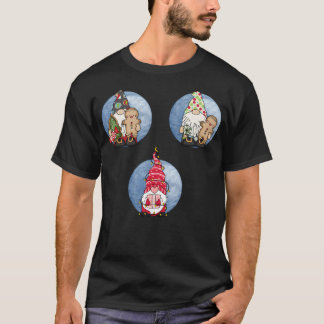 Camiseta Gnomos de Natal Cons Versão 1 Fundo Azul