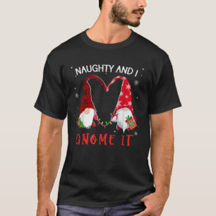 Camiseta gnomos de Natal família coração Travesso e eu Gnom