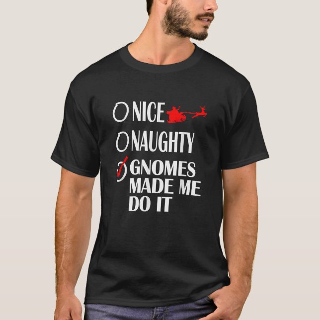 Camiseta Gnomos de Natal Maliciosos Simpáticos Me Fizeram F (Frente)